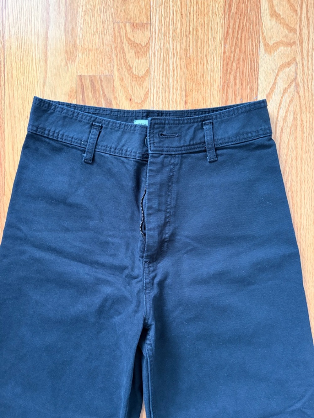 Zara Black Wide-Leg Frayed Hem Jeans - Picture 4 of 8